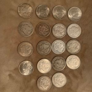 Silver Dollar Coins Peace and Morgan